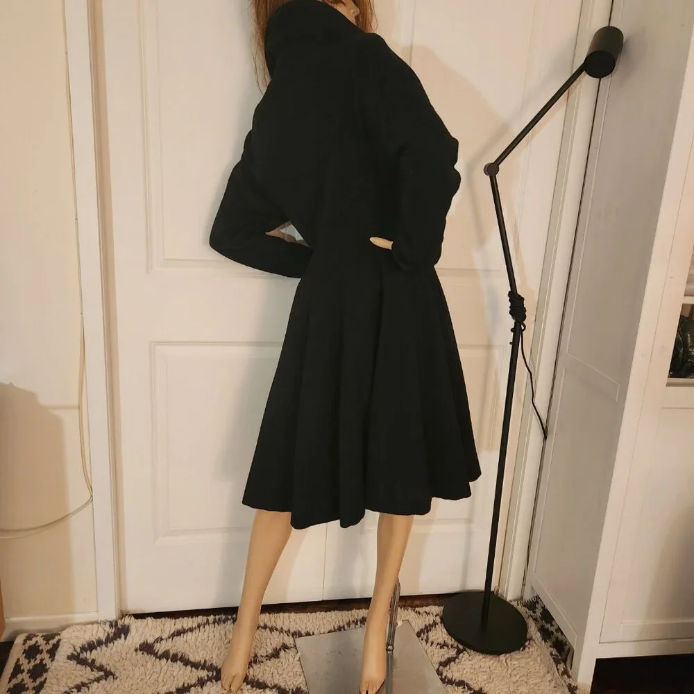 Vintage Princess  Black Wool Coat MCM  Est Size 2 to 4 Wearable Collectors Item - Picture 13 of 17